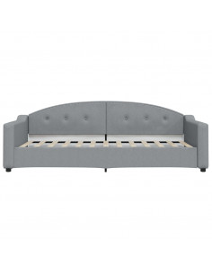 Divano Letto Estraibile Cassetti Grigio Chiaro 90x200cm Tessuto 2