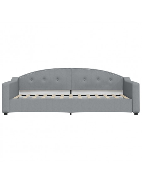 Divano Letto Estraibile Cassetti Grigio Chiaro 90x200cm Tessuto