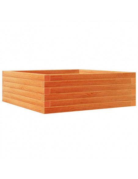 Fioriera Giardino Marrone Cera 70x70x23 cm Legno Massello Pino