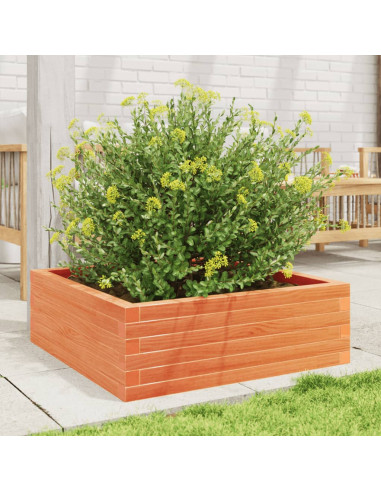 Fioriera Giardino Marrone Cera 70x70x23 cm Legno Massello Pino
