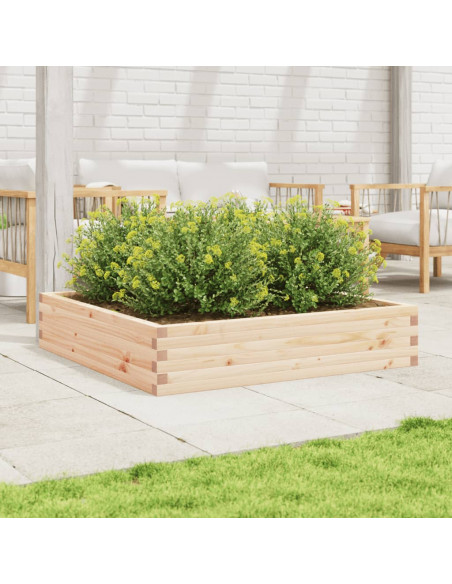 Fioriera da Giardino 110x110x23 cm in Legno Massello di Pino