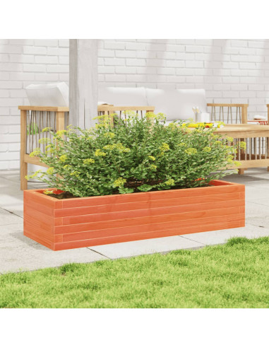 Fioriera Giardino Marrone Cera 110x40x23 cm Legno Massello Pino