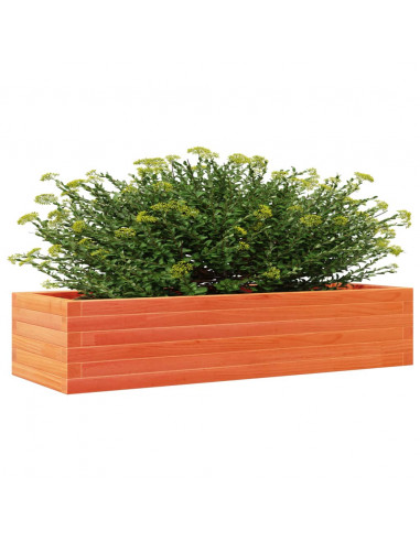 Fioriera Giardino Marrone Cera 110x40x23 cm Legno Massello Pino