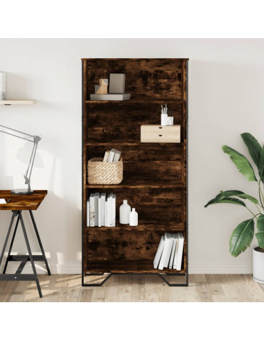 Libreria Rovere Fumo 80x31x169 cm in Truciolato