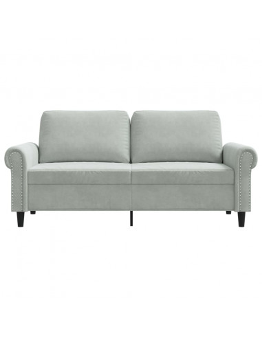 Divano a 2 Posti Grigio Chiaro 140 cm in Velluto