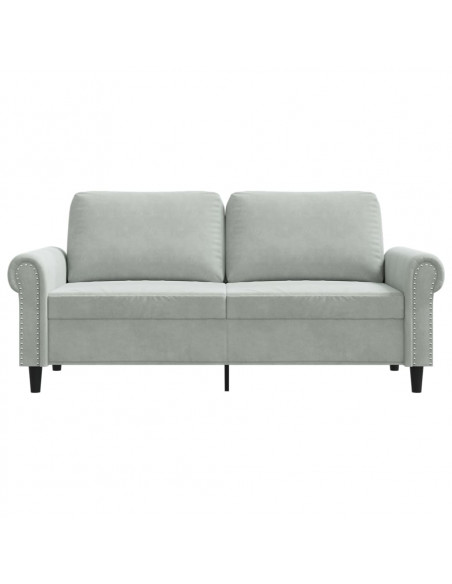 Divano a 2 Posti Grigio Chiaro 140 cm in Velluto