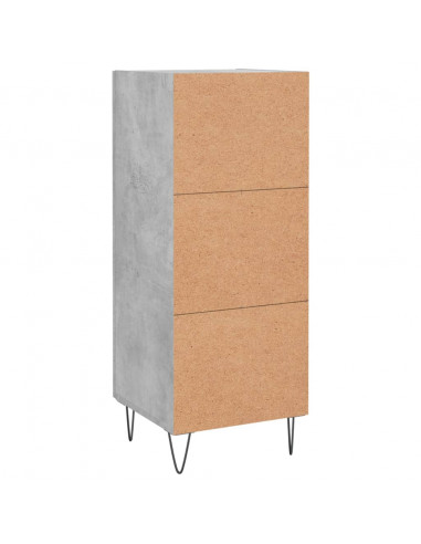 Credenza Grigio Cemento 34,5x34x90 cm in Legno Multistrato