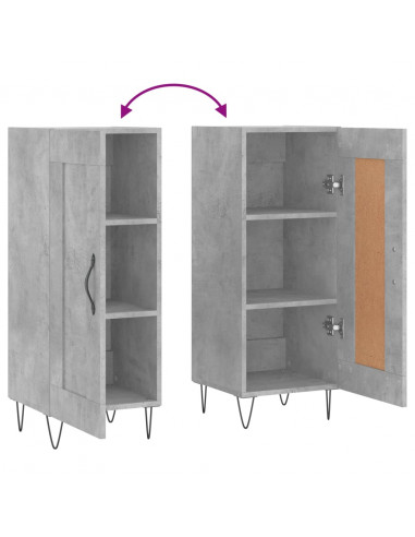 Credenza Grigio Cemento 34,5x34x90 cm in Legno Multistrato