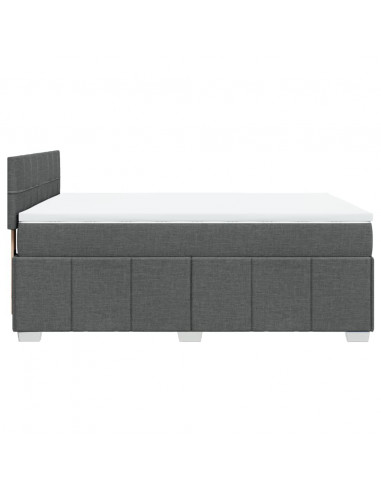 Giroletto a Molle con Materasso Grigio Scuro 160x200 cm Tessuto