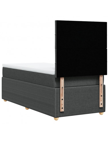 Giroletto a Molle con Materasso Grigio Scuro 100x200 cm Tessuto