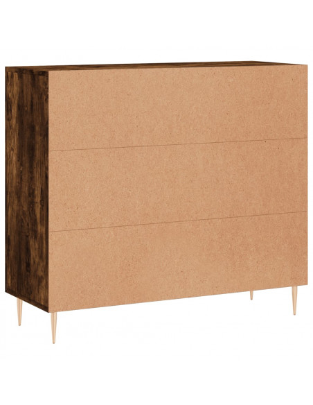 Credenza Rovere Fumo 90x34x80 cm in Legno Multistrato