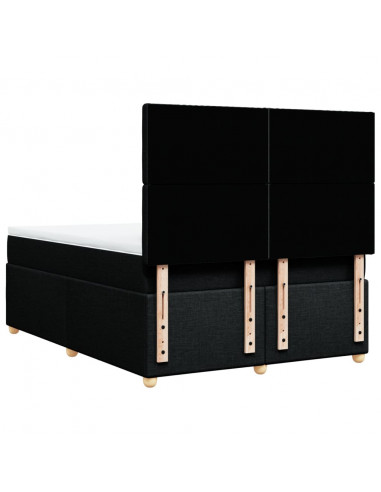 Giroletto a Molle con Materasso Nero 140x200 cm in Tessuto