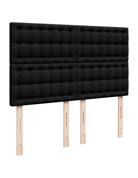 Giroletto a Molle con Materasso Nero 140x200 cm in Tessuto