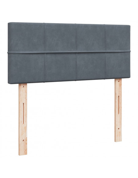 Giroletto a Molle con Materasso Grigio Scuro 120x190 cm Velluto