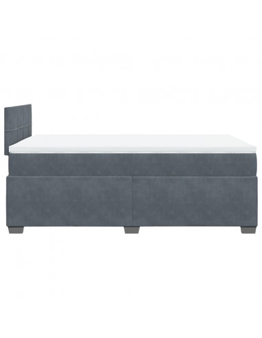 Giroletto a Molle con Materasso Grigio Scuro 120x190 cm Velluto