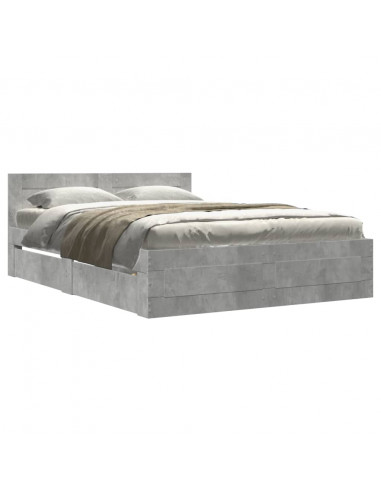 Giroletto Testiera Grigio Cemento 120x190 cm Legno Multistrato