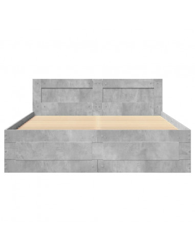 Giroletto Testiera Grigio Cemento 120x190 cm Legno Multistrato