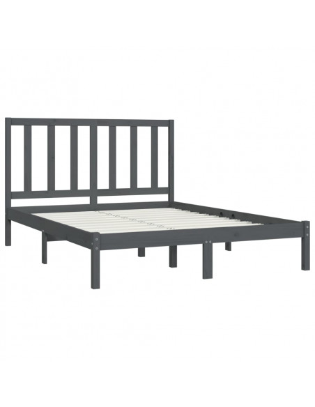 Giroletto Grigio in Legno Massello di Pino 135x190 cm Double