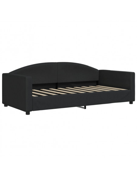 Letto da Giorno Nero 90x190 cm in Tessuto