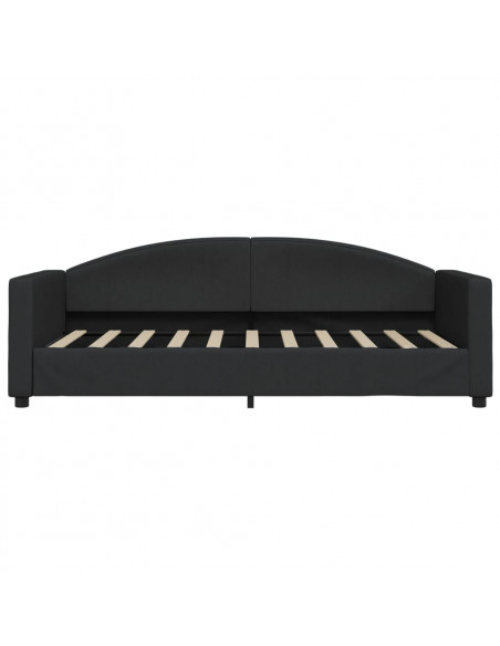 Letto da Giorno Nero 90x190 cm in Tessuto