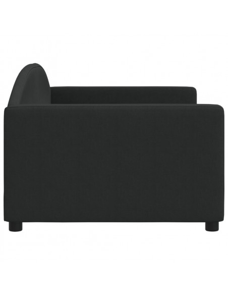 Letto da Giorno Nero 90x190 cm in Tessuto