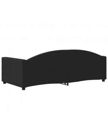 Letto da Giorno Nero 90x190 cm in Tessuto