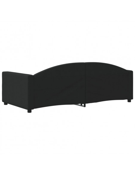 Letto da Giorno Nero 90x190 cm in Tessuto