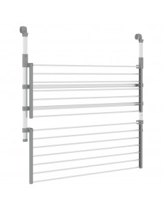 Stendino per Balcone 89x25x(60-95) cm in Alluminio