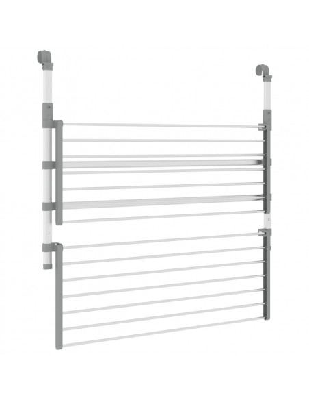 Stendino per Balcone 89x25x(60-95) cm in Alluminio