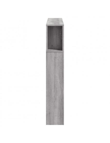 Testiera LED Grigio Sonoma 120x18,5x103,5 cm Legno Multistrato