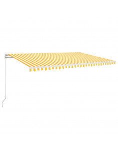 Tenda da Sole Retrattile Manuale LED 350x250 cm Gialla e Bianca 2