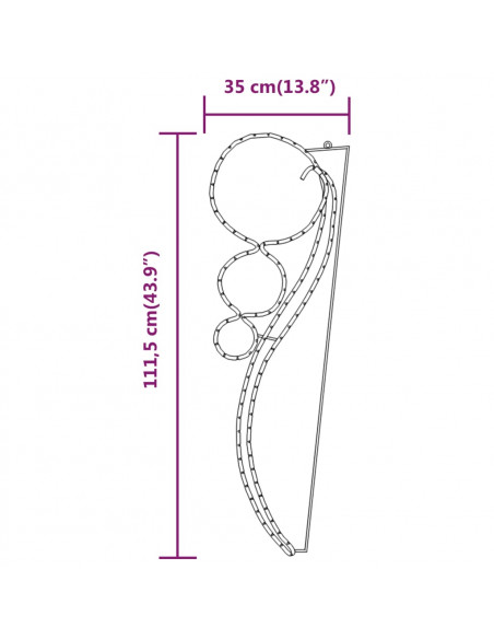 Stringhe Luci a Forma di Palle 16pz Bianco Caldo 111,5x35x4,5cm
