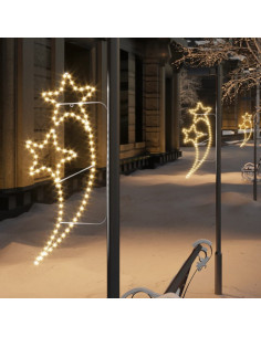 Stringhe Luci a Forma di Stella 2pz Bianco Caldo 125,5x53x4,5cm