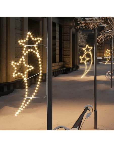 Stringhe Luci a Forma di Stella 2pz Bianco Caldo 125,5x53x4,5cm