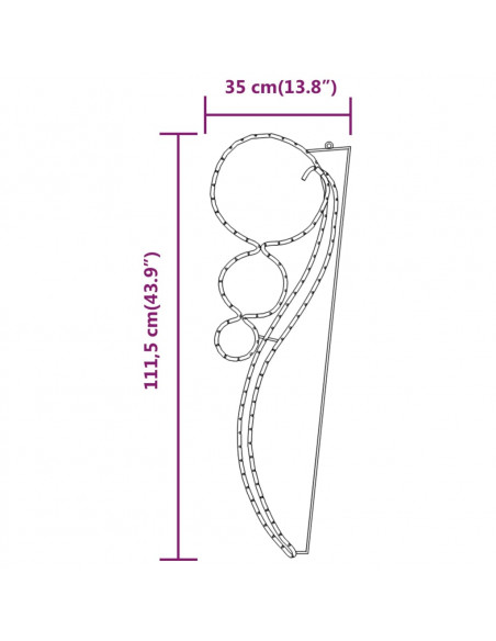 Stringhe Luci a Forma di Stella 4pz Bianco Caldo 111,5x35x4,5cm
