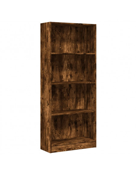 Libreria Rovere Fumo 60x24x143 cm in Legno Multistrato