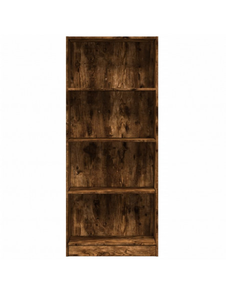 Libreria Rovere Fumo 60x24x143 cm in Legno Multistrato
