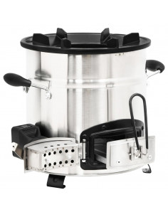 Stufa a Legna con Ventola USB Argento 35,5x26x28cm Acciaio Inox