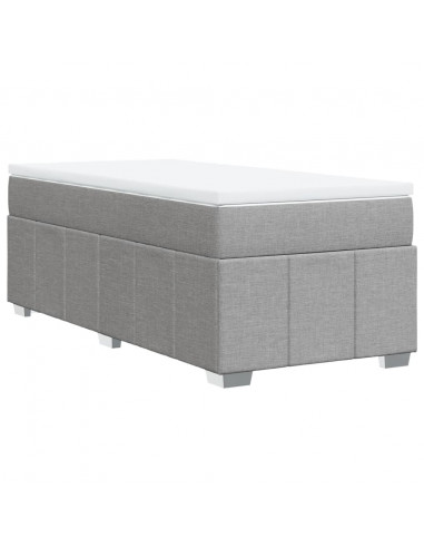 Giroletto a Molle con Materasso Grigio Chiaro 90x190 cm Tessuto