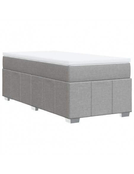 Giroletto a Molle con Materasso Grigio Chiaro 90x190 cm Tessuto