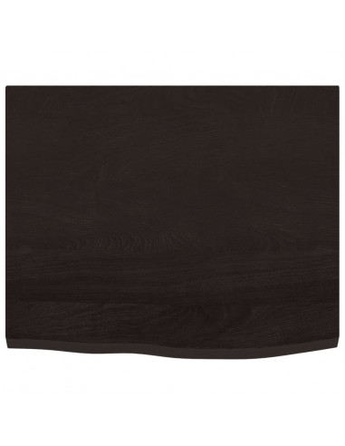 Piano Tavolo Marrone Scuro 60x50x2cm Rovere Massello Trattato