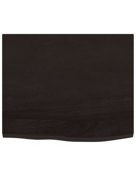 Piano Tavolo Marrone Scuro 60x50x2cm Rovere Massello Trattato