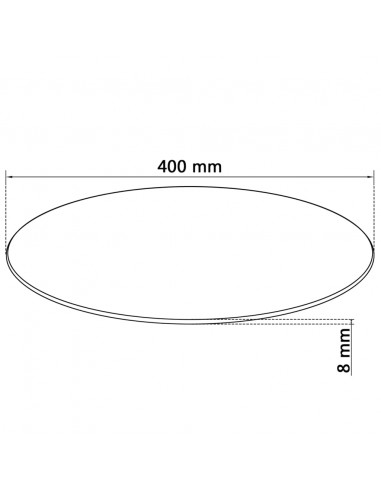 Superficie Tavolo in Vetro Temperato Rotonda 400 mm