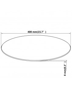 Superficie Tavolo Rotondo in Vetro Temperato 400 mm