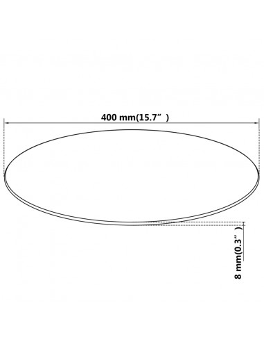 Superficie Tavolo Rotondo in Vetro Temperato 400 mm