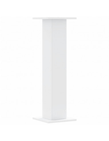 Supporti Altoparlanti 2 pz Bianchi 30x30x95cm Legno Multistrato