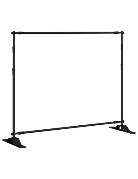 Supporti per Fondali 2 pz Neri 254x243 cm in Acciaio