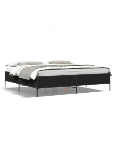 Giroletto Nero 200x200 cm in Legno Multistrato e Metallo