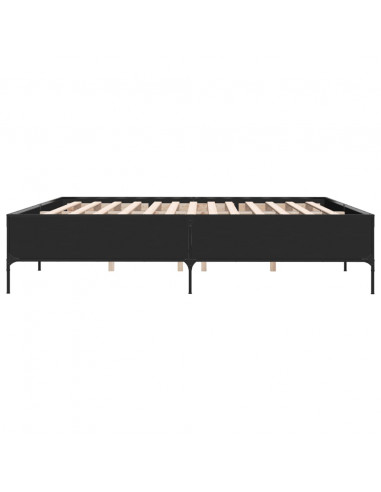 Giroletto Nero 200x200 cm in Legno Multistrato e Metallo