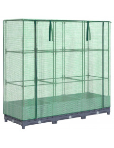 Letto Rialzato con Copertura Serra Effetto Rattan 120x40x123 cm 2